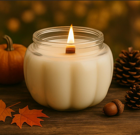 Jukai White Crystal Pumpkin Candle